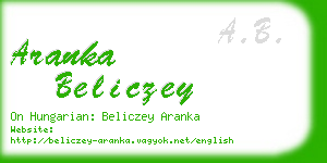 aranka beliczey business card